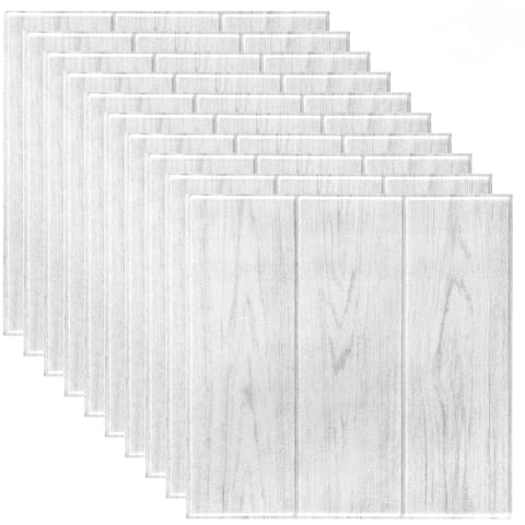 10 Adhesivos 3D autoadhesivos de Pared de ladrillo de Piedra, Paneles de Espuma Suave, 350 x 350 mm, Roble