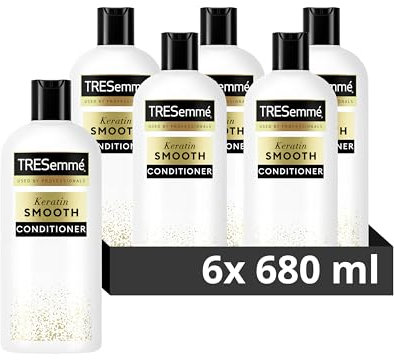 TRESemme Keratin Smooth Haarpflegeprodukt mit hydrolysiertem Keratin Conditioner für 72h Frizz Kontrolle, Glätte & Glanz 6 x 680ml