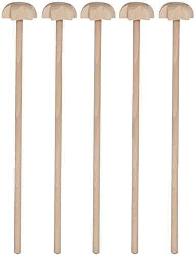 teemando® 5 X Quirl aus Buchenholz, 16 X 3,7 cm