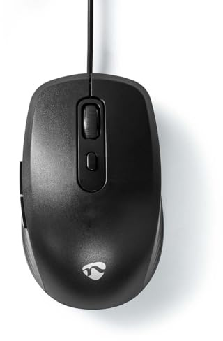 NEDIS Wired USB Mouse, 6-Button with Comfortable Design, Adjustable DPI up to 3600, 1.4m Cable, Plug-and-Play for PC or Notebook
