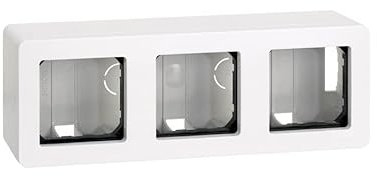 CABLEPELADO Caja de superficie para 3 elemento Simon 27 Play, 68x192 mm y 50 mm fondo, Apto para superficie, 27831-35, Material de Termoplástico, color Blanco, 3 Elementos
