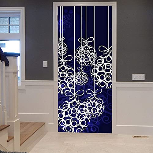 3D Weihnachts-Cartoon-Glocke 90 X 200 Cm Zum Abziehen Und Aufkleben, Abnehmbares Vinyl, 3D-Türaufkleber Für Innentüren, Schlafzimmer, Wohnzimmer, Heimdekoration