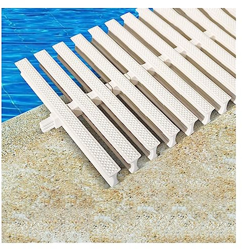 XPLKQXE Schwimmbad-Überlaufgitter, PPS Kunststoff Langlebiger Gitterrostabdeckung, Abflussabdeckungen, Dachrinnen-Gitterrost Terrassen Pool-Decks Kommerzielle Bereiche (Farbe : Weiß, Größe : 25cm)