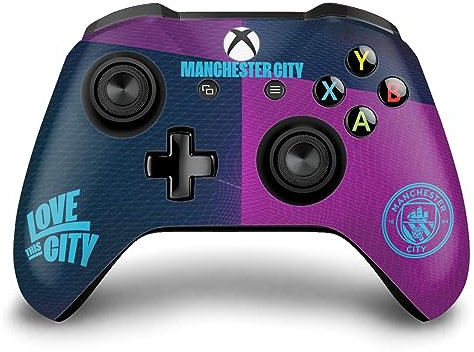 Head Case Designs Offizielle Manchester City Man City FC Team Grafiken Europameister 2023 Vinyl Haut Gaming Aufkleber Abziehbild Abdeckung kompatibel mit Xbox One S/X Controller