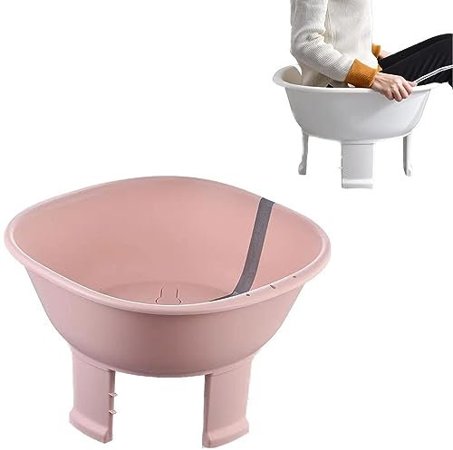 Sitz-Badewanne, Sitzbad für Hämorrhoiden, Sitzbad-Set für Damen und Herren, breitere Sitzfläche, tiefere Schüssel (Rosa)