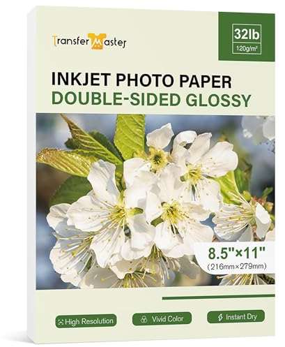 Fotopapier, doppelseitig, dünn, glänzend, 21,6 x 27,9 cm, 14,5 kg, für Tintenstrahldrucker, Färbetinte, 120 g/m², für Menü-Flyer, Broschürendruck, 50 Blatt