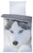 one-home Bettwäsche 135x200 cm Mikrofaser Bettbezug Fotodruck modern weich und kuschelig für Sommer und Winter geeignet, Farbe:Schnee Hunde Husky grau, Größe:2 teilig 135x200 cm