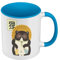 Mug de Couleur Qualité Premium Bleu - Tanuki Raton-laveur Japon Asie Culture Illustration Kawai - Tasse avec anse et intérieur de couleur