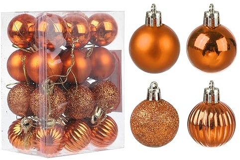 QUARKZMAN 24Stk Bronze 1.18 Weihnachtskugeln Ornamente Splitterfreie Ornamente Hängend Bälle für Weihnachtsbäume Hochzeit Party Dekorationen