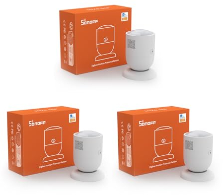 3 Pack SONOFF SNZB-06P Zigbee Human Presence Sensor, 5.8GHz Microwave Radar Built-in Light Detector Motion Sensor, High Precision Detects, Supports Alexa, Google Home and Home Assistant
