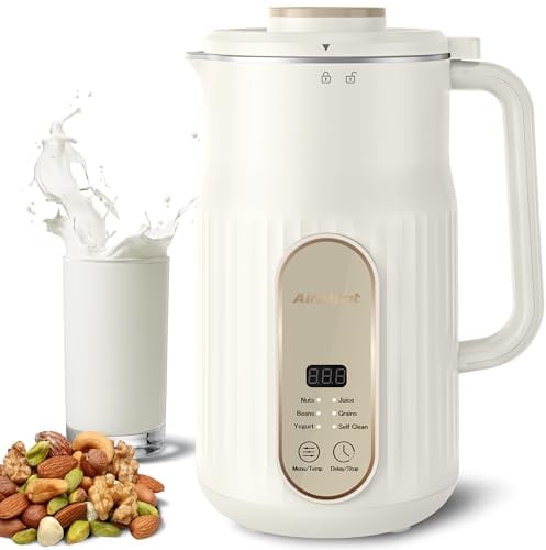 Máquina de Leche Vegetal AlfaBot N2-1L |Automática para Leche de Soja, Avena, Almendras, Yogur | 800W | Rápida y Silenciosa, Libre de BPA, Incluye Recetario
