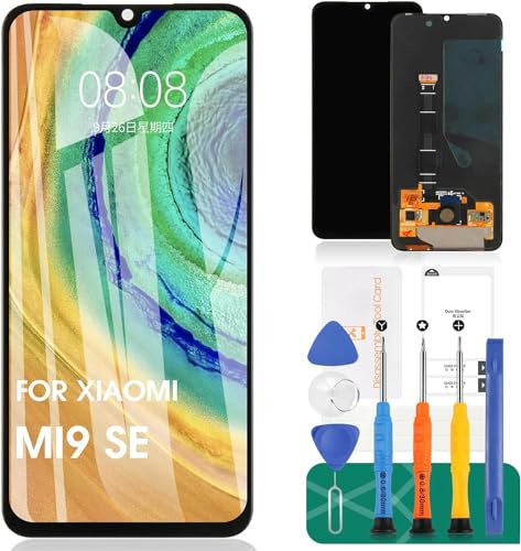 TFT para Xiaomi Mi 9 SE Pantalla LCD de repuesto M1903F2G Kit de reparación de digitalizador táctil sin marco (negro, sin reconocimiento de huellas dactilares, no para Mi 9)