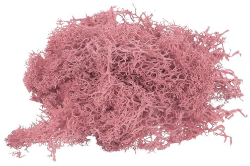 PATIKIL 1,8 OZ Faux Mousse, Conservé Renne Mousse Artificiel Mousse Lichen Centres Table décoratif Faux Mousse pour en-Pot Plantes Noël Artisanat, Corail Rose