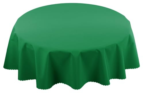Rund wasserdichte Tischdecke Gartentischdecke Wasserabweisend Wetterfest Garten Balkon Terrasse Grün Durchmesser: Ø 80 cm