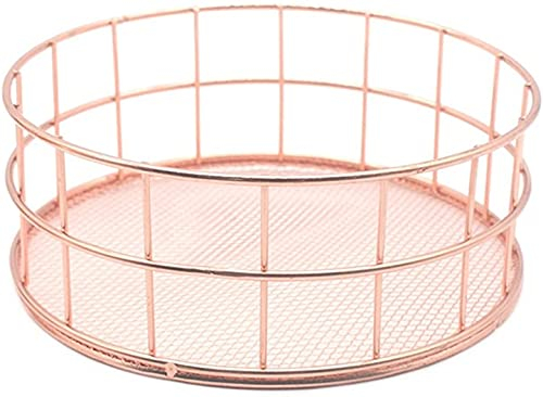 SMBAOFUL Rose Gold Iron Egg Holder and Storage Basket - Stylish and Practical Storage Solution