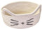 Folpus Cartoon Cat Cotton Rope Basket Toys Organizer Modern Multifunctional Portable Kitten Shape Storage Basket for Dressing Room, Milky White