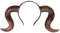 keland Widder Hörner Haarreif Schafshörner Tiefling Hörner Halloween Kopfschmuck (Gold)