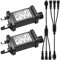 Gulfmew 2 Pcs 31V Replacement Power Supply with 2 Y Shape Spillter Connector LED Controller 8 Modes 8 Hour Timer Power Adaptor for Christmas Fairy Lights Icicle Lights (3.6 W, 1 Male Divided 3 Female)