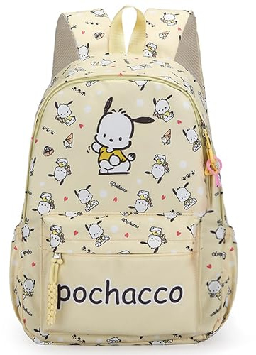 Roffatide Anime All Over Print Casual Rucksack Laptop Rucksack Reise Wandern Rucksack Reißverschluss Rucksack Gelb