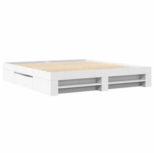 vidaXL Bettgestell ohne Matratze Weiß 180x200 cm Holzwerkstoff