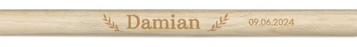 Wanapix | Baquetas Personalizadas con Nombre | Baquetas Bateria Personalizadas | Palillos Tambor | Madera de Nogal | 5A - 1,4ø x 40,5 cm | Semana Santa