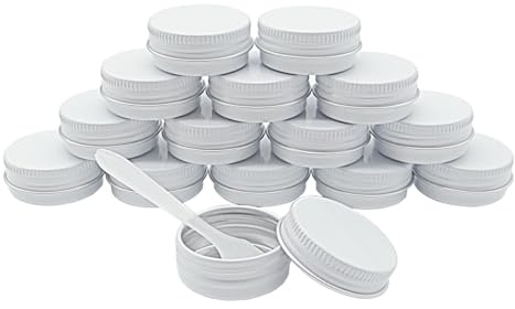 Wopanxye 15 Stück 15g weiße runde Metalldosen in Reisegröße, 15ml Aluminium dosen mit Schraub deckel für Make-up Kosmetik Proben, Nägel, Lipgloss-Balsam, Salbe, Gewürze, Süßigkeiten, Kerze, Tee