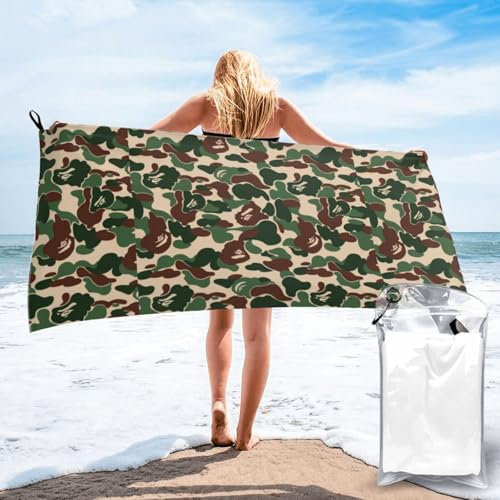 SKKNT Aniaml Camouflage-Handtuch, schnell trocknend, leicht und schnell trocknend, für Körper, Fitnessstudio, Reisen, Strand, Camping