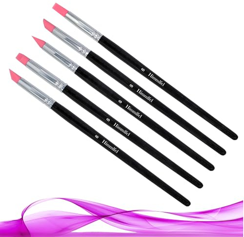 Himmlfel Gummipinsel「5 Stück Silikonpinsel Silikon Pinsel,Malen Nach Zahlen Pinsel SilikonCartney Modellierwerkzeug,Größe 8