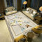 RUGMRZ Lauferteppich FlurKüchen Teppiche dünner Teppich 80x150CM Area Rugs blauWaschbarer Orientteppich mit grünem Blumen- und Vogelmuster