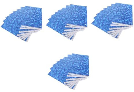BESTonZON 4sets Water Pattern Paper Stickers Pool Yard Backdrop Aquarium Background Ocean Wave Background Water Pattern Decal Ocean Wave Poster Swimming Pool Model Sticker Blue 10sheets*4