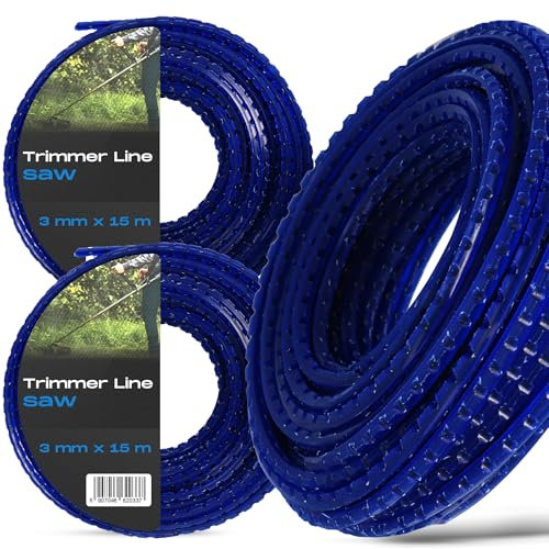 Instalguru 2X Hilo Cortabordes 3 mm 15 m Nylon Dentado Desbrozadora Carrete Trimmer Línea Césped Bordes Maleza Resistente Silencioso Alto Rendimiento