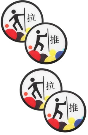 DOITOOL 2 Pares Pegatinas para Puerta de Empujar y Tirar de Carteles Acrílicos Señalización para Decoración de Puerta Interior y Exterior