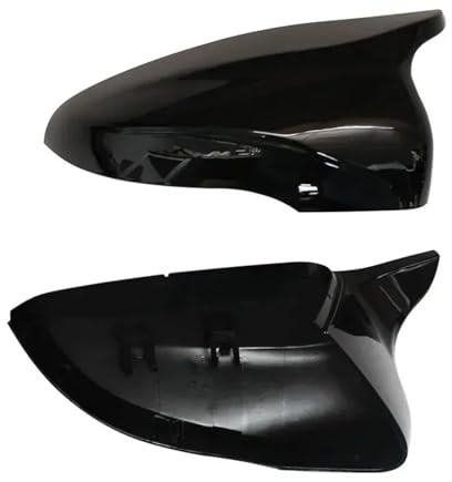 Abdeckungen Seitenspiegel Für VW Für Golf 6 MK6 Für GTI Für GTD 2009-2013 Spiegelgehäuse Mit Kohlefasermuster Schwarze Seitenflügel-Rückspiegelabdeckung Tür Spiegelkappen(Bright Black)