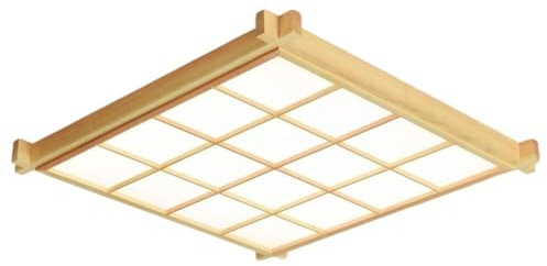 LUOYAOB Ultradünne Tatami-Deckenleuchte im japanischen Stil, quadratisches Holzgitter-Design, Deckenlampe, Inneneinrichtung for Schlafzimmer, Esszimmer, Teestube(38cm/15in)