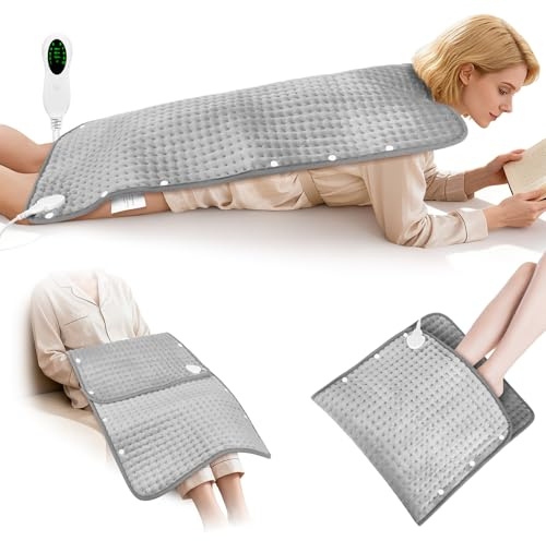 Heated Foot Warmers Electric with 10 Heat Levels and 3 Timer, Fast Heating pad for Warm Foot Back Lumbar and Full Body, Auto Shut-Off, Heated Foot Mat 43 x 84cm Machine Washable