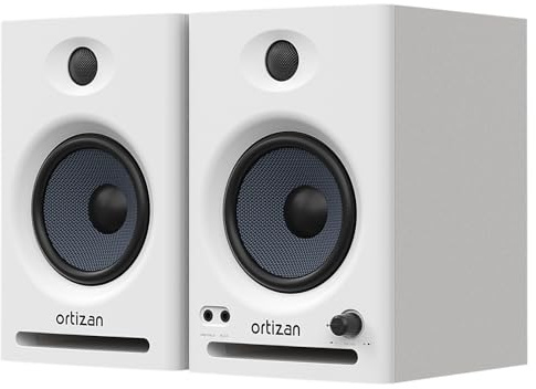 Ortizan Studio Monitors, Bookshelf Speakers 80W, Bluetooth 5.3, 2.0 Active Near Field Monitors, Wooden Enclosure Versatile Connectivity for Recording Multimedia
