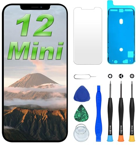 Digi4U LCD for iPhone 12 Mini Screen Replacement, 5.4'' Truetone 3D Touch Small Notch Screen for iPhone 12 Mini Display Digitizer Assembly, with Repair Tool for iPhone LCD(A2399, A2176, A2398, A2400)