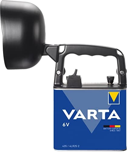 VARTA Lampe de Travail LED 4 Watt incl. pile alcaline, Work Light BL40, torche réglable, lampe de chantier, lumière à main avec 2 modes d'éclairage, lampe d'atelier, avec bandoulière