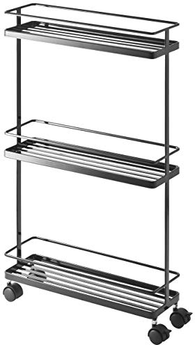 Yamazaki 7152 TOWER Nischenwagen, schwarz, Stahl, Minimalistisches Design, 38 x 12 x 66 cm (LxBxH)