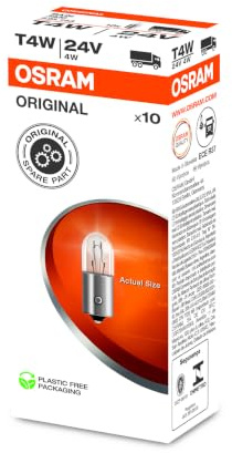 Osram 3930 Original Lamps with Metal Bases, 24 V, 4 W, Set of 10