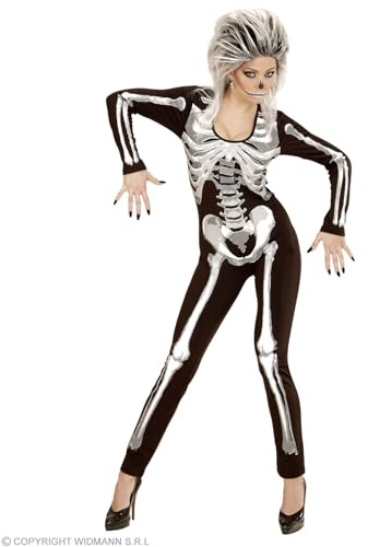 W WIDMANN MILANO Party Fashion - Kostüm Skelettgirl, Overall, sexy Halloween Verkleidung