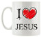 Pixxprint I Love Jesus Fun Tasse, ca. 300ml Fassungsvermögen, Keramik Weiß, Spülmaschinenfest
