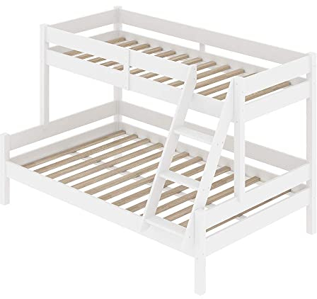 VitaliSpa Etagenbett Everest, Jugendbett, Weiß, 120x200 / 80x200 cm