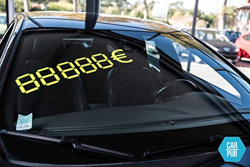 Chiffres digitaux JAUNES promotion prix concessionnaire automobile - Adhésif à composer - Lot de 25