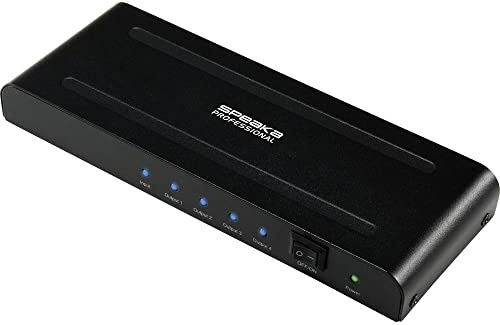 SpeaKa Professional SP-HDS-240 4 Port HDMI-Splitter Ultra HD-fähig 3840 x 2160 Pixel Schwarz