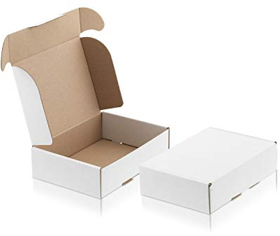 WPTrading - 100 Stück Maxibriefkarton 350 x 250 x 50 mm 1-wellig weiß - Faltkarton mit Steckverschluss als Maxibrief für Warenversendung - Versand Kartonage für Paket - Karton Versandverpackung