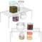 ROFAY - Estante de almacenamiento para armario de cocina, juego de 2 organizadores de almacenamiento para armario de cocina, despensa, encimeras, nevera, comida y utensilios - Cromo