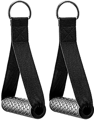 ANCLLO 2 Stück Einhandgriff für Widerstandsbänder, Silikongriffe mit massiven ABS-Kernen Einhand Kabelzug Griff für Fitnessbänder Tube Pro Expander Bänder Trizeps Trainings Rope Yoga Stretch Schwarz