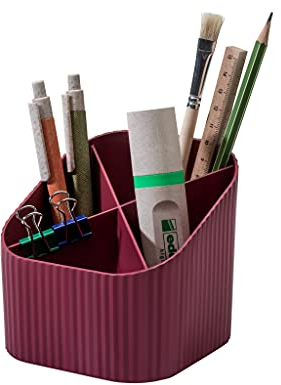 HAN Schreibtischköcher KARMA, mit 4 Fächern, umweltfreundlich aus 80-100 prozent Recyclingmaterial, Stiftehalter, 17248-17, öko-rot