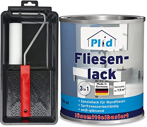 Plid® Fliesenfarbe Badezimmer & Küche [FEUCHTIGKEITSBESTÄNDIG] Fliesenlack Anthrazitgrau 0.75l fürs Bad - Fliesen neu streichen & lackieren im Innenbereich - 3in1 Fliesen Farbe Lack - Made in Germany